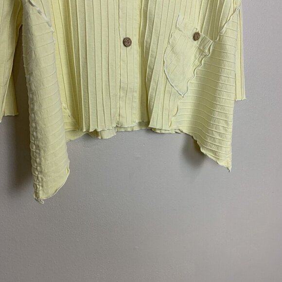 Focus Casual Life Long Sleeve Cardigan Sweater Yellow Button Lagenlook Womens L - Picture 7 of 16